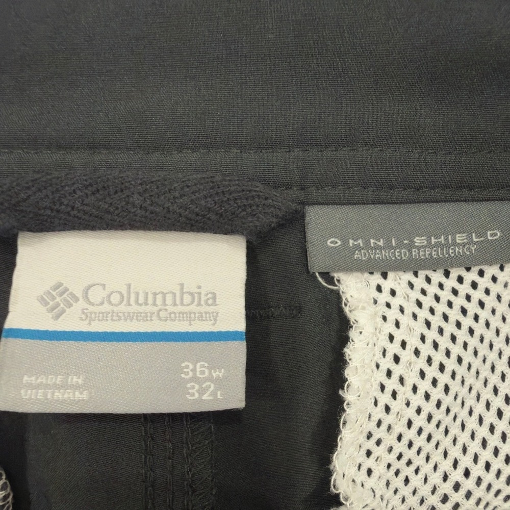 Columbia Mens Omni-Shield Hiking Pants Black 36x32 Water Repellent Stretch - Picture 3 of 7